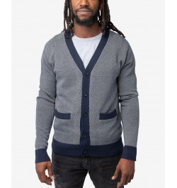 Men's Herringbone Cardigan Sweater White, Navy $26.40 Sweaters