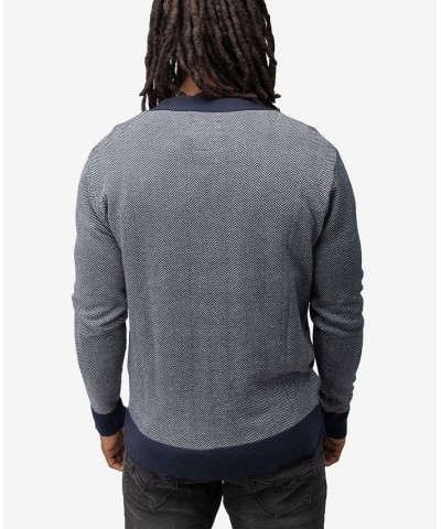 Men's Herringbone Cardigan Sweater White, Navy $26.40 Sweaters