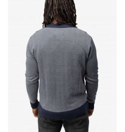 Men's Herringbone Cardigan Sweater White, Navy $26.40 Sweaters