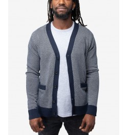 Men's Herringbone Cardigan Sweater White, Navy $26.40 Sweaters