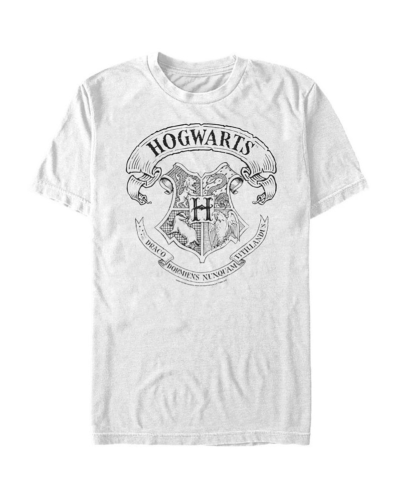 Men's Hogwarts Crest Short Sleeve Crew T-shirt White $19.59 T-Shirts