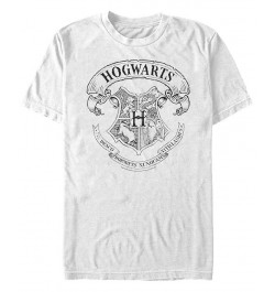 Men's Hogwarts Crest Short Sleeve Crew T-shirt White $19.59 T-Shirts