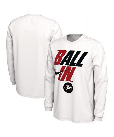 Men's White Georgia Bulldogs Ball In Bench Long Sleeve T-shirt $25.00 T-Shirts