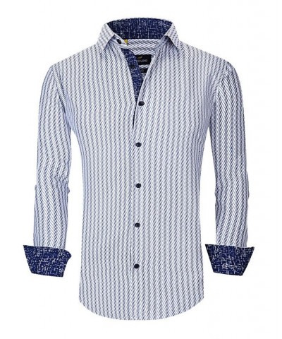 Men's Slim Fit Business Nautical Button Down Dress Shirt $18.54 Dress Shirts