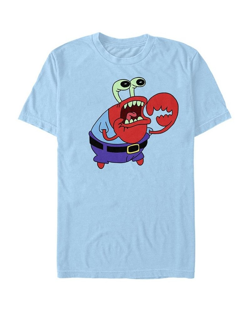 Men's Mr. Krabs Meme Short Sleeve Crew T-shirt Blue $16.10 T-Shirts