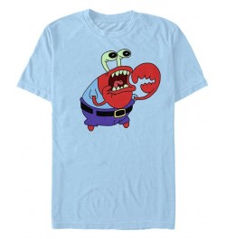 Men's Mr. Krabs Meme Short Sleeve Crew T-shirt Blue $16.10 T-Shirts