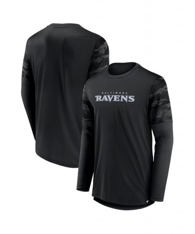 Men's Branded Black Baltimore Ravens Square Off Long Sleeve T-shirt $17.63 T-Shirts