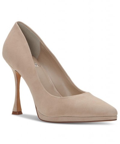 Women's Puntolis Sliver Platform Pumps Tan/Beige $54.18 Shoes