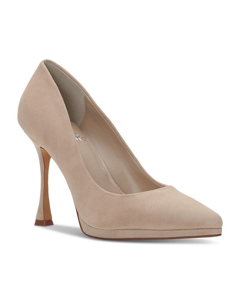 Women's Puntolis Sliver Platform Pumps Tan/Beige $54.18 Shoes