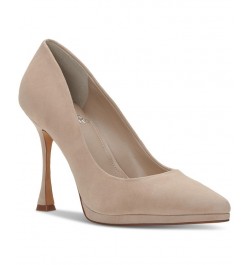 Women's Puntolis Sliver Platform Pumps Tan/Beige $54.18 Shoes