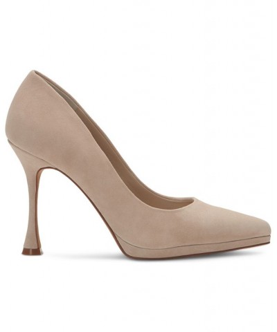 Women's Puntolis Sliver Platform Pumps Tan/Beige $54.18 Shoes