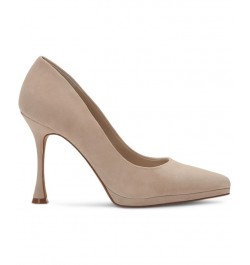 Women's Puntolis Sliver Platform Pumps Tan/Beige $54.18 Shoes