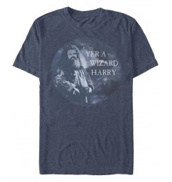 Men's Yer A Wizard Short Sleeve Crew T-shirt Blue $15.05 T-Shirts