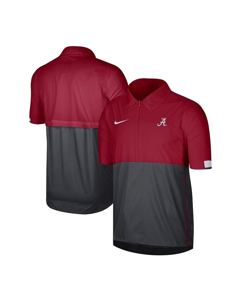 Men's Crimson Alabama Crimson Tide Coaches Half-Zip Pullover Jacket $41.59 Jackets