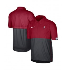 Men's Crimson Alabama Crimson Tide Coaches Half-Zip Pullover Jacket $41.59 Jackets