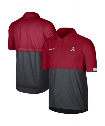 Men's Crimson Alabama Crimson Tide Coaches Half-Zip Pullover Jacket $41.59 Jackets