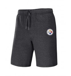 Men's NFL x Darius Rucker Collection by Heather Charcoal Pittsburgh Steelers Logo Shorts $31.19 Shorts