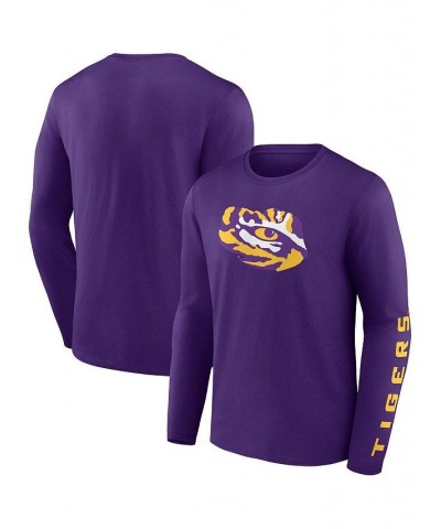 Men's Branded Purple LSU Tigers Double Time 2-Hit Long Sleeve T-shirt $22.05 T-Shirts