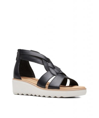 Women's Collection Jillian Bright Wedge Sandals Black $46.20 Shoes