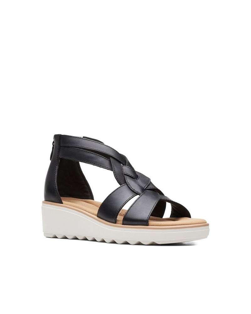 Women's Collection Jillian Bright Wedge Sandals Black $46.20 Shoes