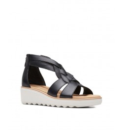 Women's Collection Jillian Bright Wedge Sandals Black $46.20 Shoes