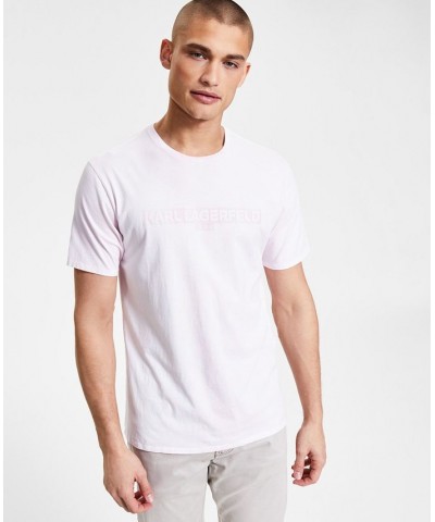 Men's Embossed Logo T-Shirt Pink $35.60 T-Shirts