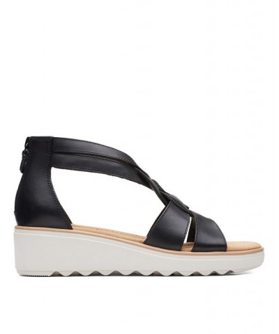 Women's Collection Jillian Bright Wedge Sandals Black $46.20 Shoes