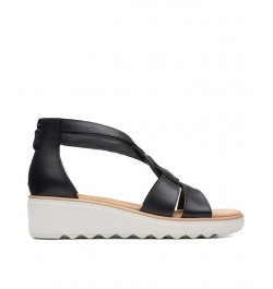 Women's Collection Jillian Bright Wedge Sandals Black $46.20 Shoes