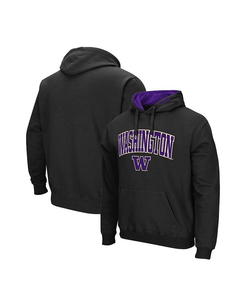 Men's Black Washington Huskies Arch and Logo 3.0 Pullover Hoodie $32.39 Sweatshirt