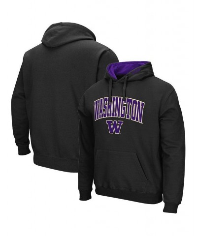 Men's Black Washington Huskies Arch and Logo 3.0 Pullover Hoodie $32.39 Sweatshirt