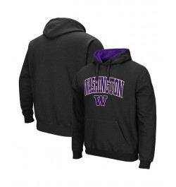 Men's Black Washington Huskies Arch and Logo 3.0 Pullover Hoodie $32.39 Sweatshirt