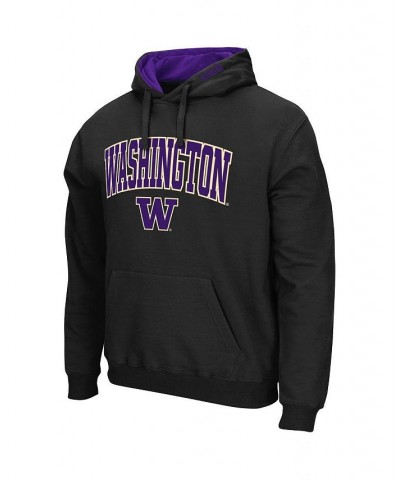 Men's Black Washington Huskies Arch and Logo 3.0 Pullover Hoodie $32.39 Sweatshirt