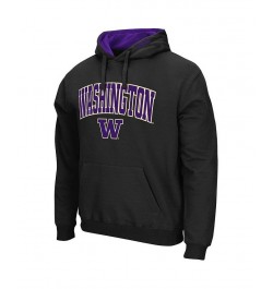 Men's Black Washington Huskies Arch and Logo 3.0 Pullover Hoodie $32.39 Sweatshirt