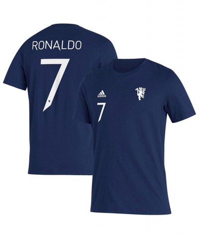 Men's Cristiano Ronaldo Navy Manchester United Name and Number Amplifier T-shirt $17.84 T-Shirts