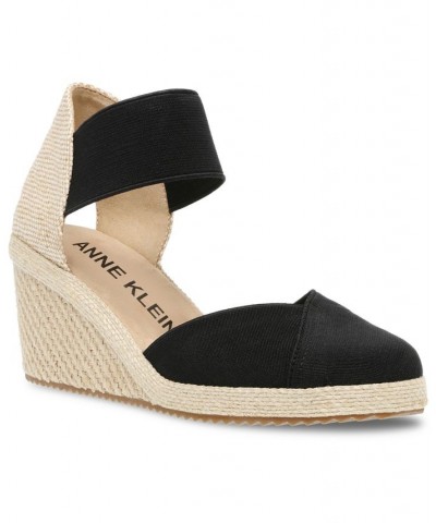 Women's Zoey Espadrille Wedge Sandals Black $47.17 Shoes