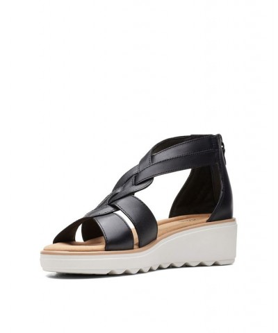 Women's Collection Jillian Bright Wedge Sandals Black $46.20 Shoes