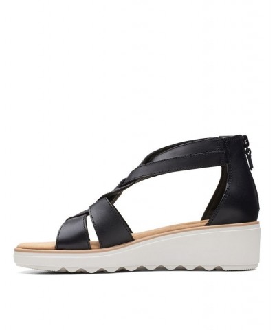 Women's Collection Jillian Bright Wedge Sandals Black $46.20 Shoes