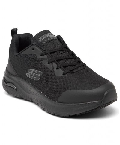 Women's Work - Arch Fit Slip Resistant Work Sneakers Black $38.00 Shoes