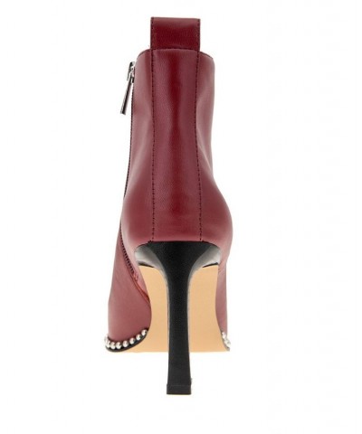 Women's Beya Pointy Toe Bootie Red $60.84 Shoes