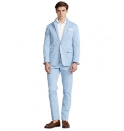 Men's Polo Unconstructed Chino Suit Jacket Blue $95.46 Blazers