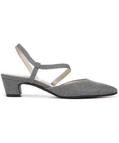 Minimalist Slingback Pumps Silver $46.74 Shoes