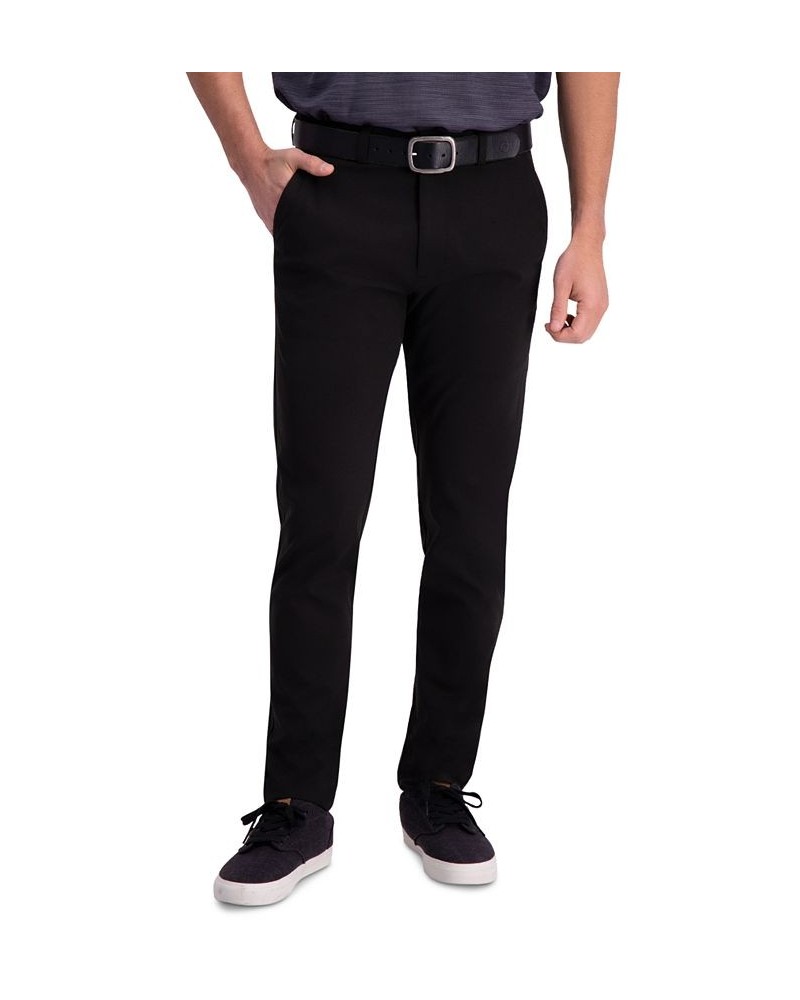 Men's Active Series Slim-Fit Stretch Solid Casual Pants Black $30.24 Pants