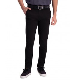 Men's Active Series Slim-Fit Stretch Solid Casual Pants Black $30.24 Pants