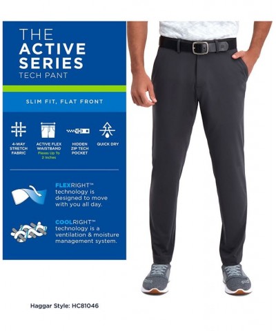 Men's Active Series Slim-Fit Stretch Solid Casual Pants Black $30.24 Pants