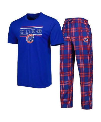 Men's Royal, Red Chicago Cubs Badge T-shirt and Pants Sleep Set $24.60 Pajama