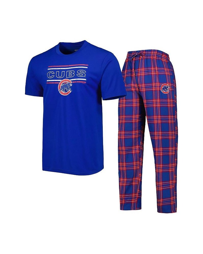 Men's Royal, Red Chicago Cubs Badge T-shirt and Pants Sleep Set $24.60 Pajama