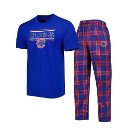 Men's Royal, Red Chicago Cubs Badge T-shirt and Pants Sleep Set $24.60 Pajama