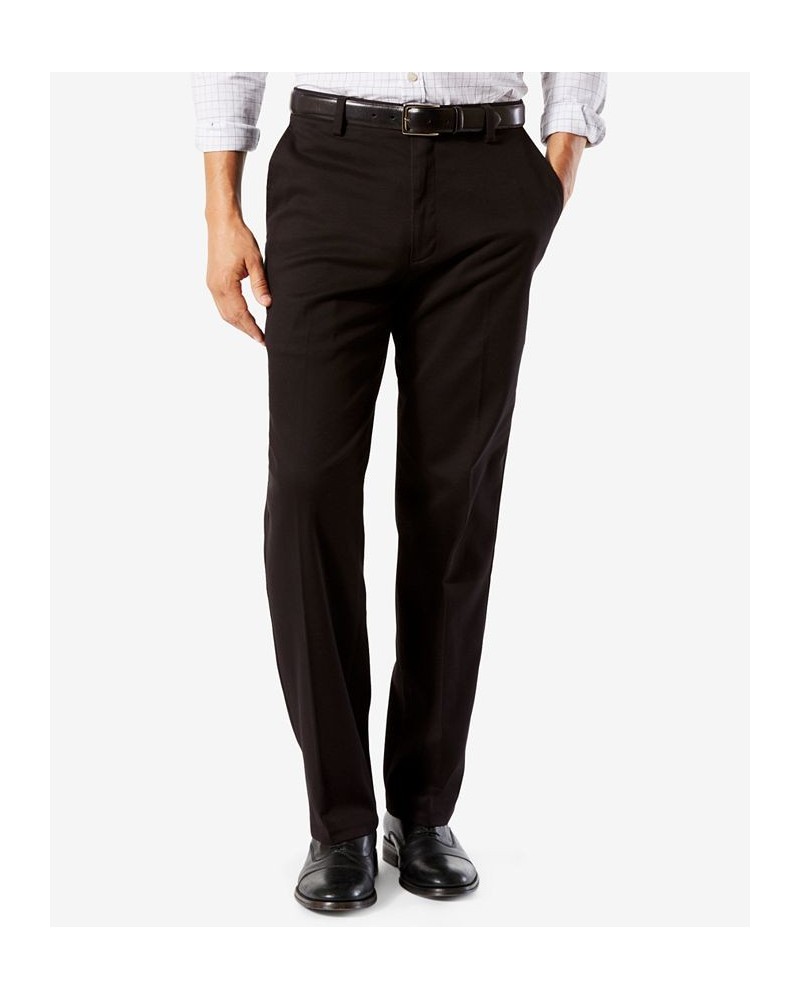 Men's Easy Classic Fit Khaki Stretch Pants Black $20.00 Pants