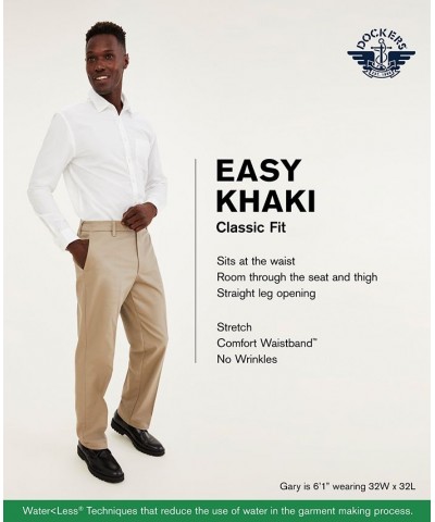 Men's Easy Classic Fit Khaki Stretch Pants Black $20.00 Pants