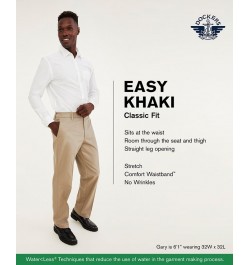 Men's Easy Classic Fit Khaki Stretch Pants Black $20.00 Pants